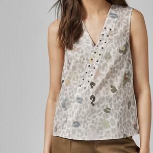 Ted Baker Alethe Eyelet Detail V Neck Sleeveless Tank